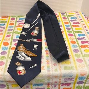 Dentist Theme Novelty Necktie Steven Harris Vintage NWOT
